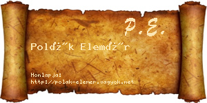 Polák Elemér névjegykártya